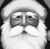 Free vector black and white portrait of santa claus