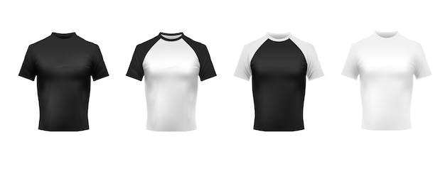 Free Vector black and white t-shirt mockup