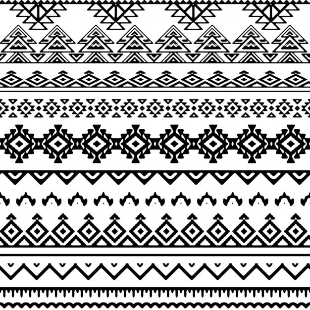 Free vector black and white tribal pattern