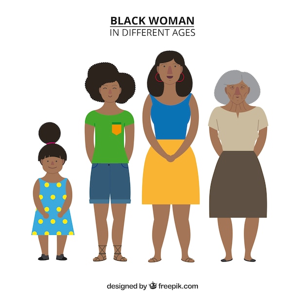 Black woman in different ages