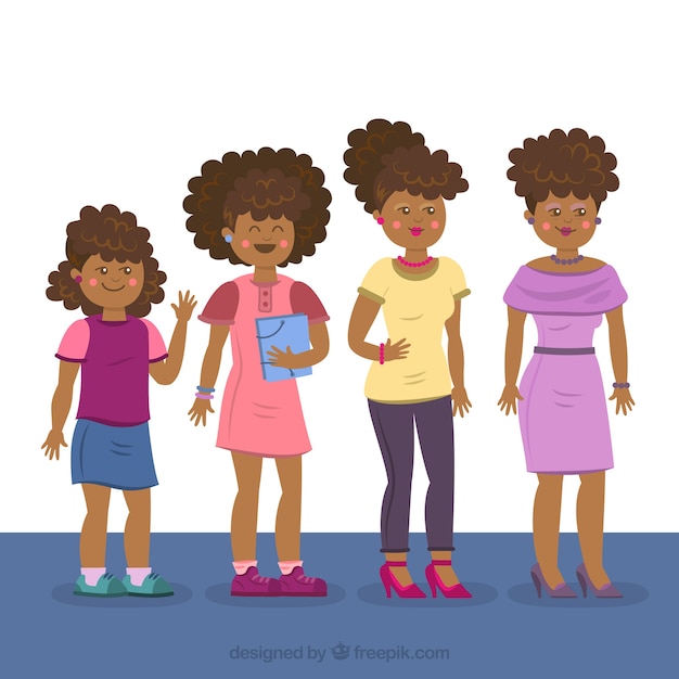 Free Vector black woman in different ages