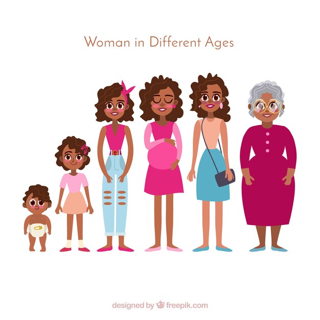 Black women collection in different ages