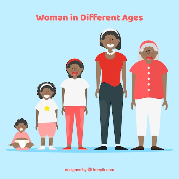 Free Vector black women collection in different ages