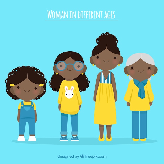 Free vector black women in different ages