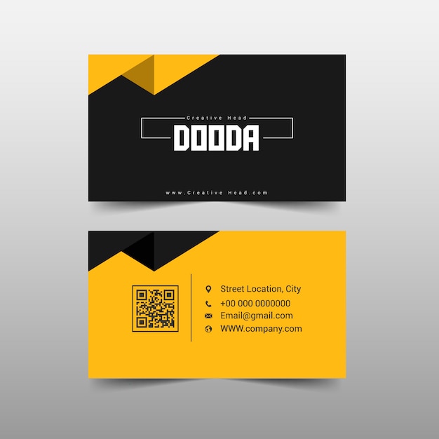 Black and yellow business card