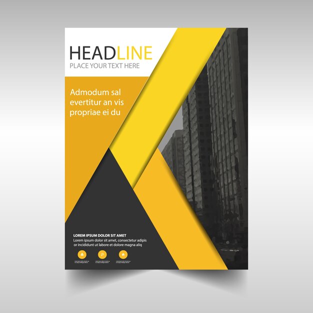 Black and yellow geometric brochure