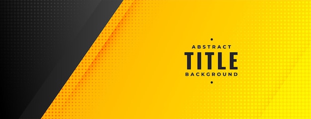 Free vector black and yellow modern wide halftone banner