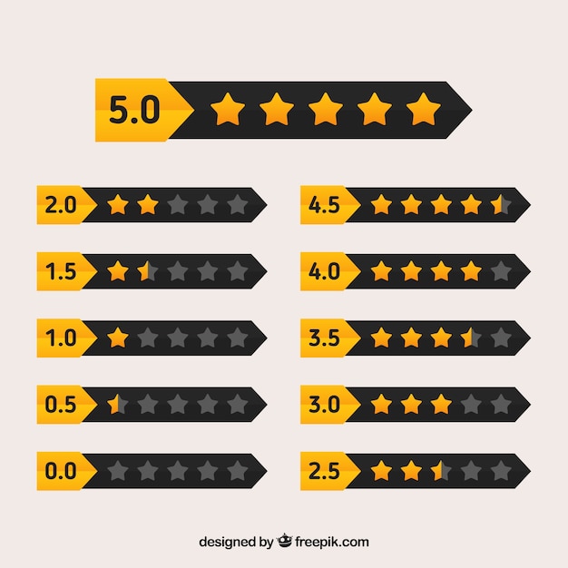 Free Vector black and yellow star rating design