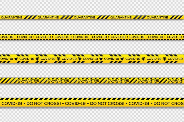 Black and yellow warning quarantine stripes