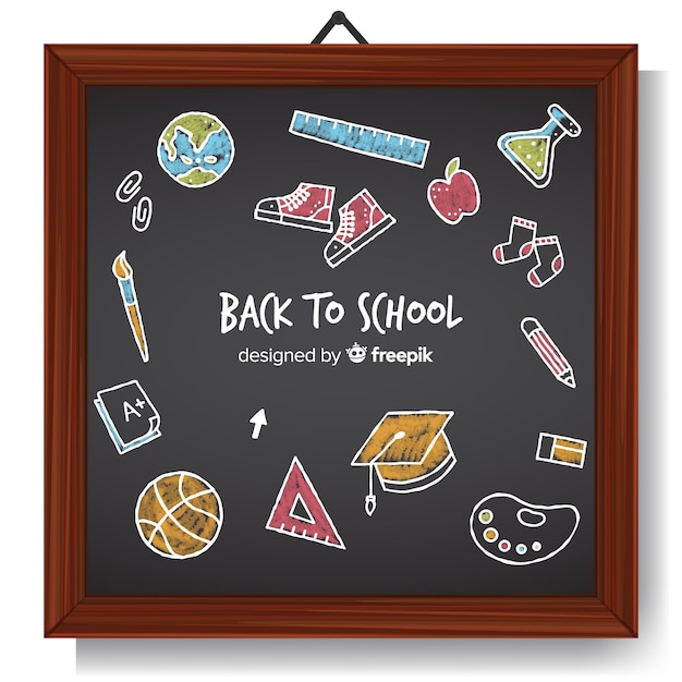 Free Vector blackboard back to school background