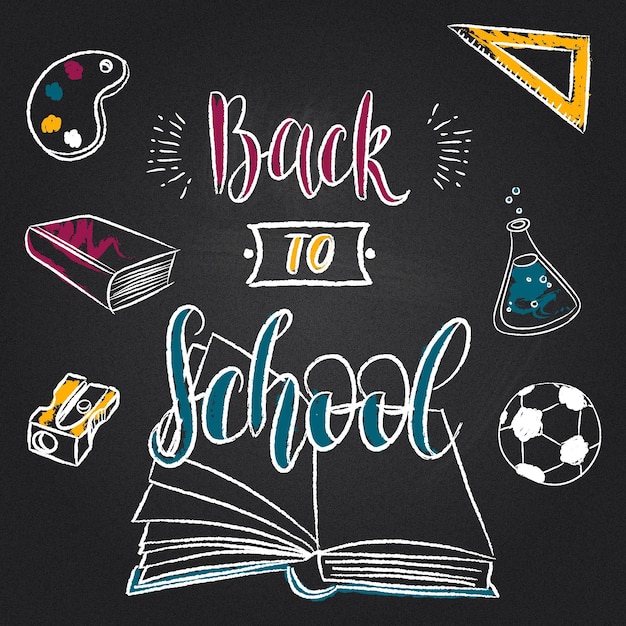 Free vector blackboard back to school background