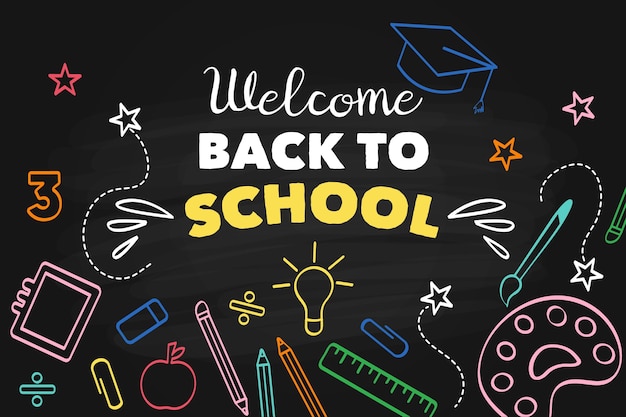 Blackboard back to school background