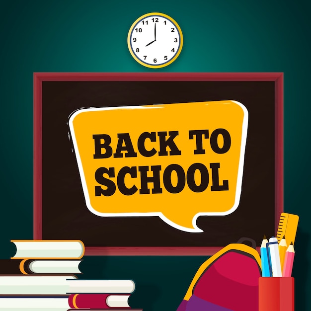 Free Vector blackboard back to school wallpaper