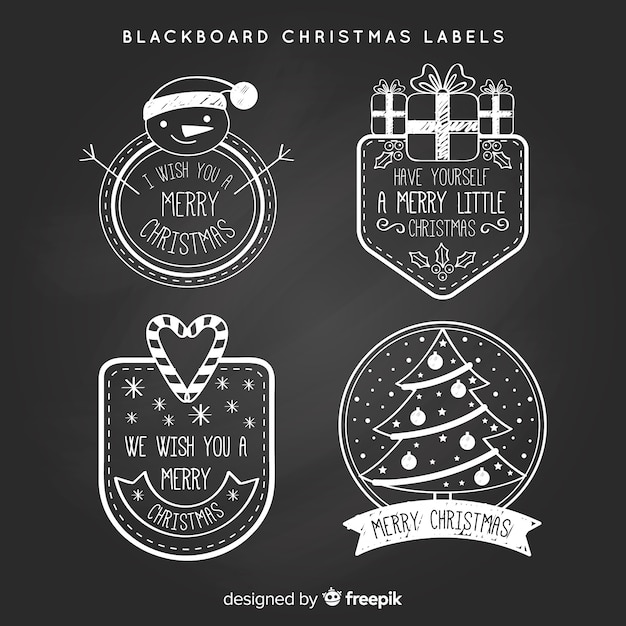 Blackboard christmas badges collection