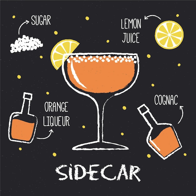 Blackboard cocktail recipe