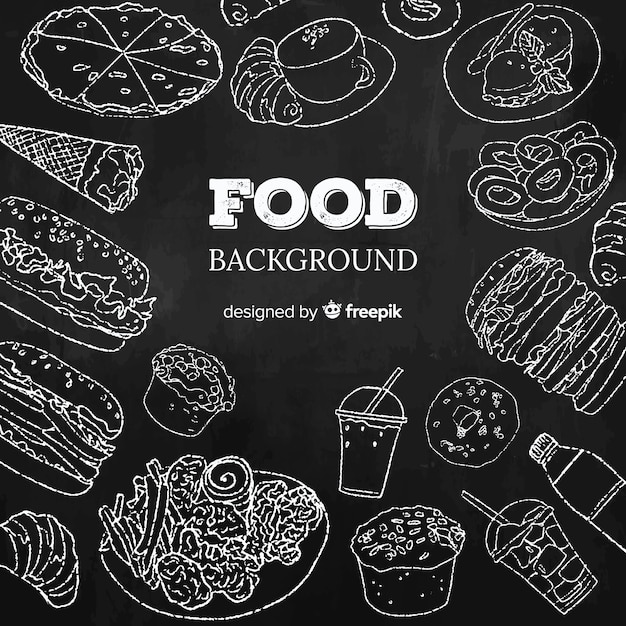 Blackboard food background