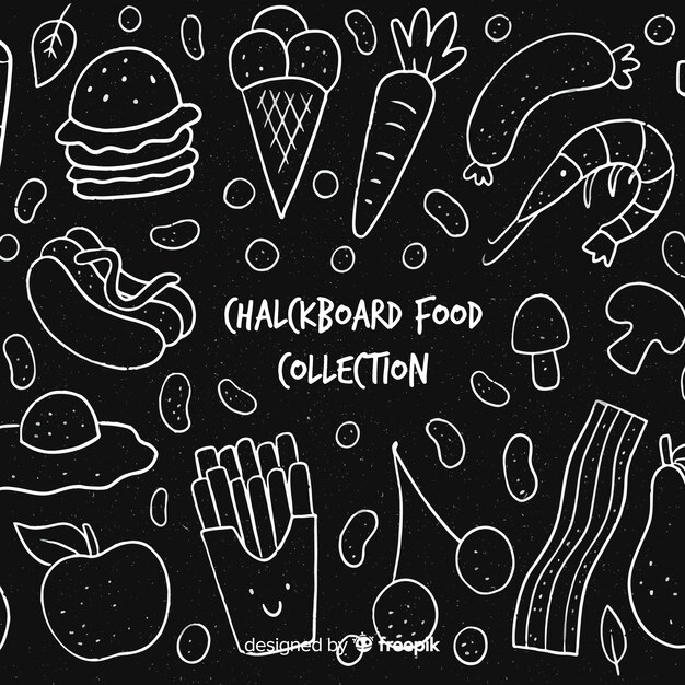 Blackboard food background 