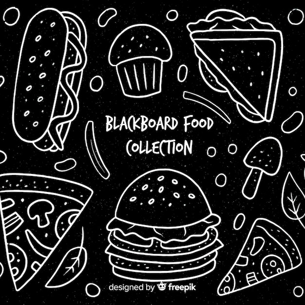 Blackboard food background 