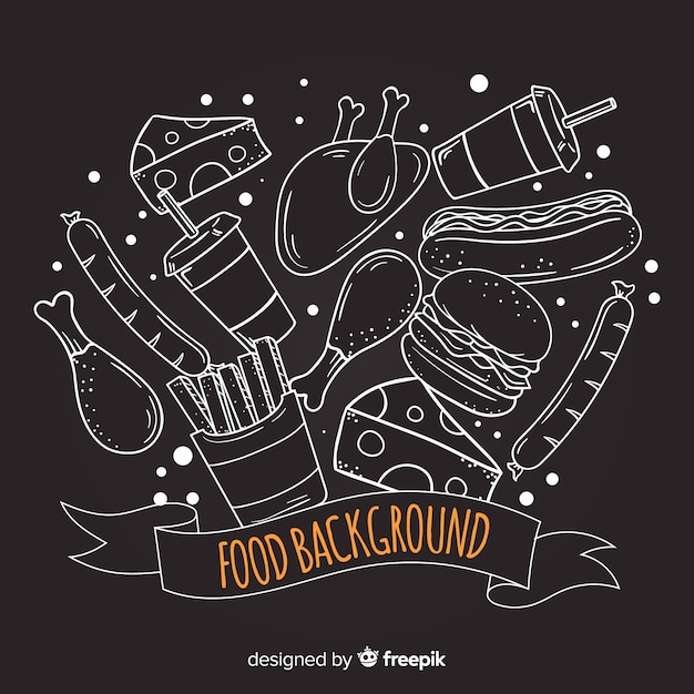 Free Vector blackboard food background