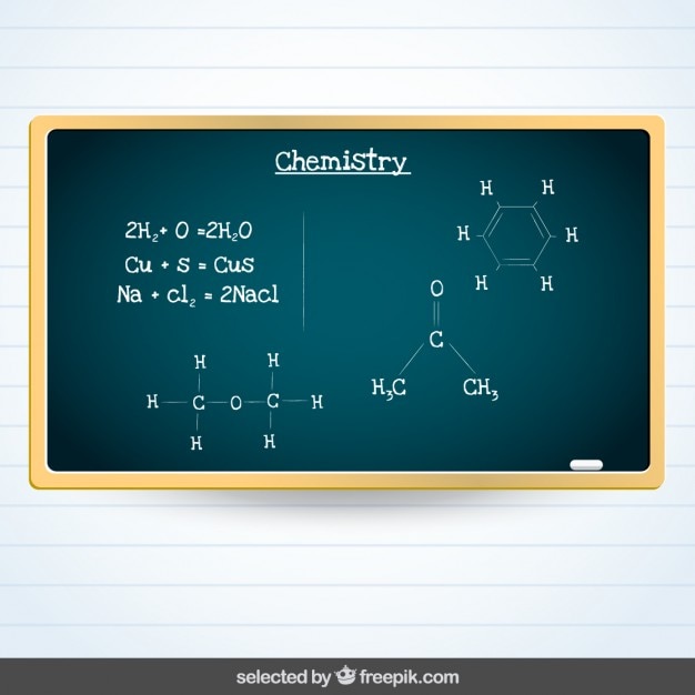 Free vector blackboard with chemistry subject