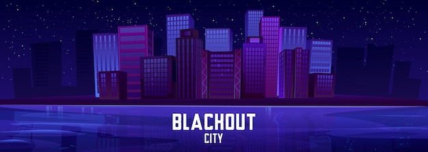 Free Vector blackout city electricity outage at night