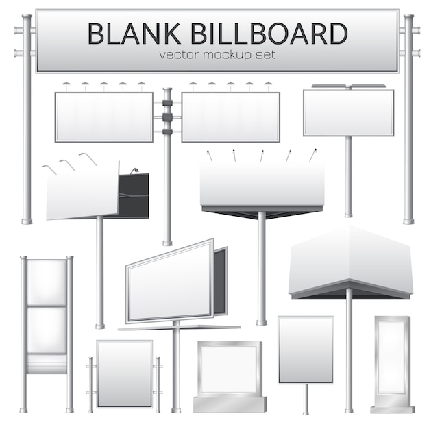 Free Vector blank billboard mockup for advertisement