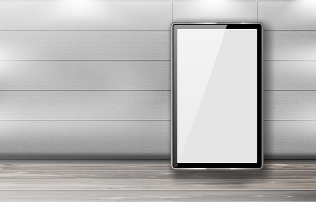 Free vector blank billboards stand in row in office hallway