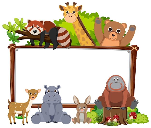 Blank board with wild animals