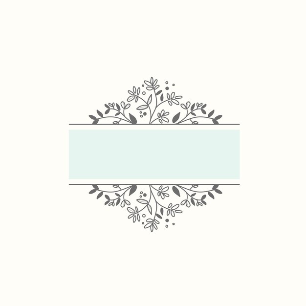 Blank botanical frame design element vector