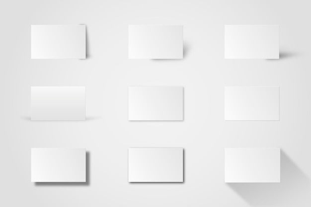 Free Vector blank business card mockup in white tone set