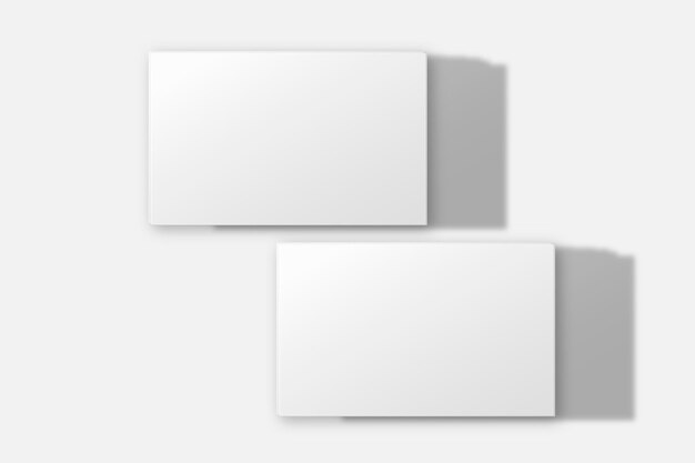 Blank business card mockup in white tone with front and rear view