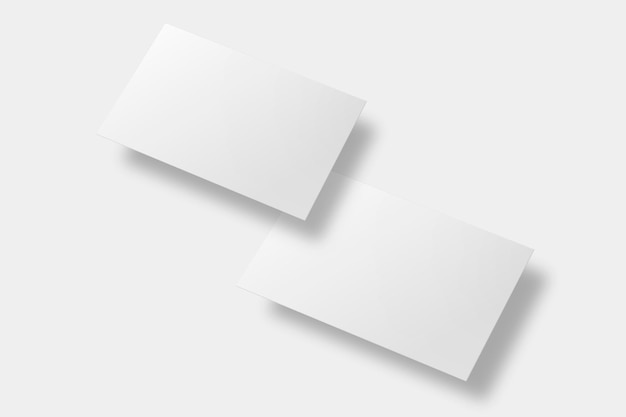 Blank business card mockup in white tone with front and rear view