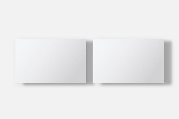 Blank business card mockup in white tone with front and rear view