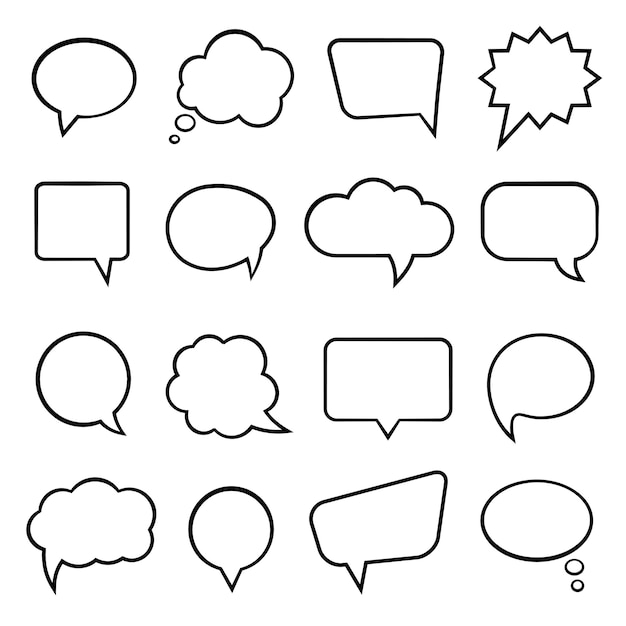 Blank empty speech bubbles vector illustration