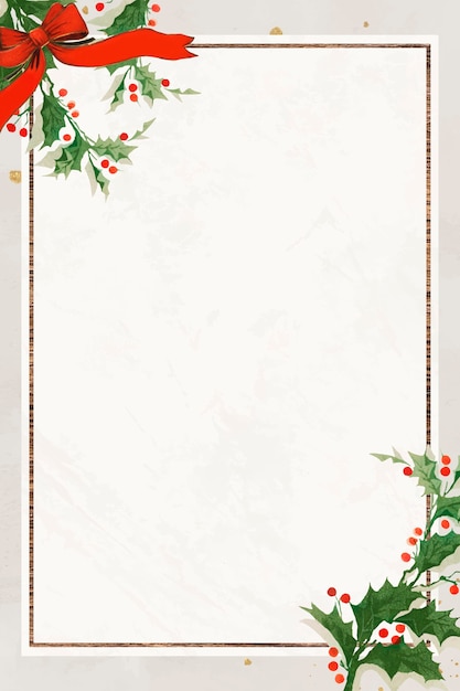 Blank festive rectangular christmas frame background