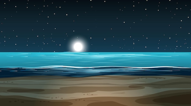 Free vector blank flooded landscape at night scene