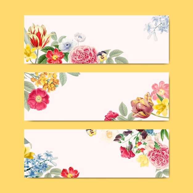 Blank floral banner copy space