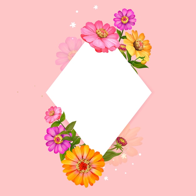 Blank floral frame design vector