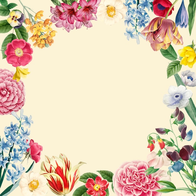 Blank floral frame design vector