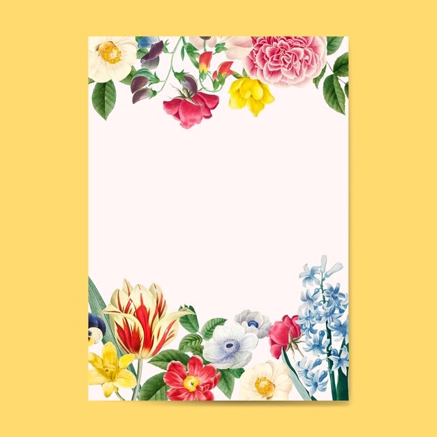 Blank floral invitation copy space