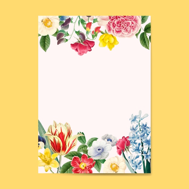 Blank floral invitation copy space