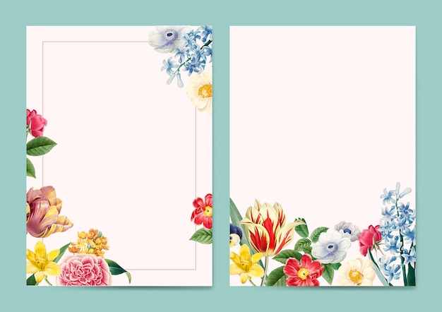 Blank floral invitation copy space