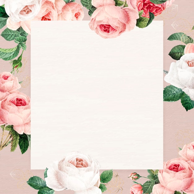 Free Vector blank floral square frame vector