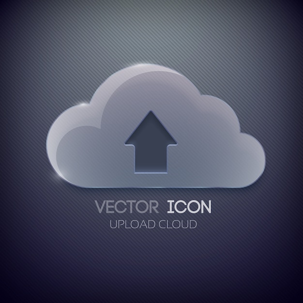 Free Vector blank glass cloud and up directed arrow