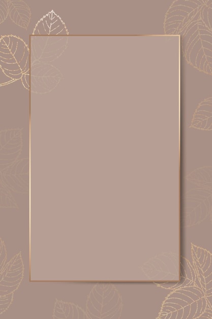 Blank golden leafy frame