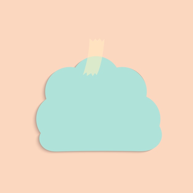 Blank green cloud reminder note vector