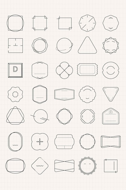 Free Vector blank minimal badge set