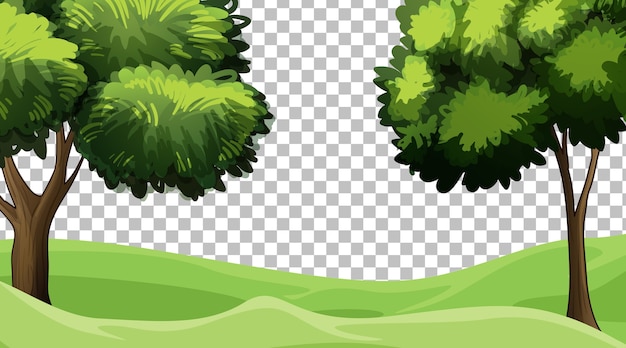 Free Vector blank nature scene landscape on transparent background