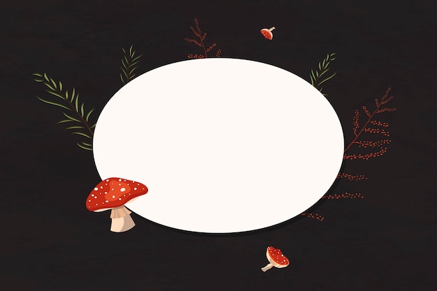 Free vector blank oval mushroom frame vector