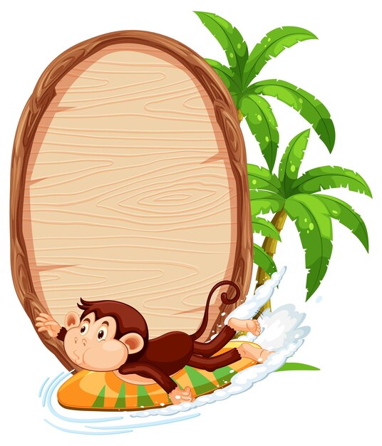 Blank oval wooden signboard with animal